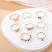 New Combination Personalized Fashion Gold Butterfly Wave Point Diamond 8-piece Set Ring_ipsvogv.com