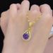 Internet Celebrity Micro Inlaid Purple Water Droplet Pendant Necklace For Women, Fashionable And Versatile, Light Luxury_ipsvogv.com