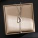 D Letter Necklace Women's Versatile Square Tassel Pendant Titanium Steel Lock Bone Chain Colorless Jewelry_ipsvogv.com