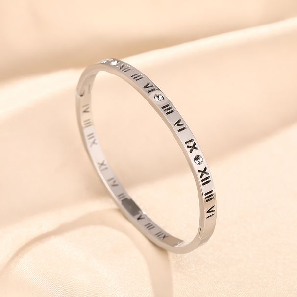 minority Design Titanium Steel Female Roman Numeral Diamond Light Luxury High-grade Color Fast Bracelet_ipsvogv.com