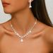 Women’s Jewelry Set Fashion New Claw Chain Rhinestone Zircon Teardrop Shaped Set Necklace New Niche All Match_ipsvogv.com