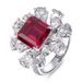 Atmospheric fashion cultivation colored gem ring S925 silver inlaid red, blue and green sapphire closed index finger ring_ipsvogv.com