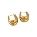 Real Gold Electroplated Titanium Steel Vintage Retro Versatile Double Layer U Shaped Earrings_ipsvogv.com