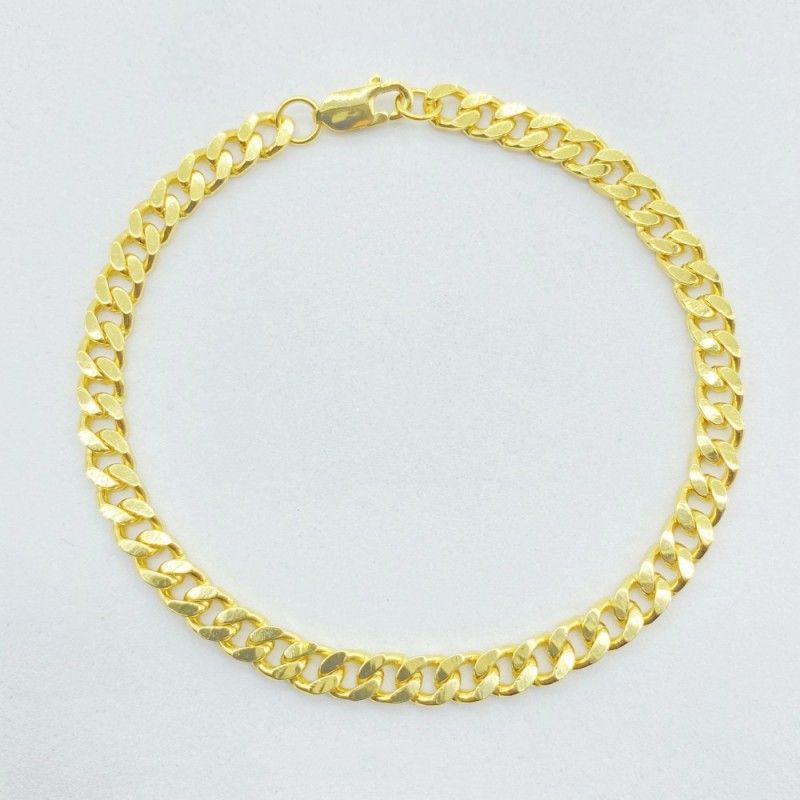 S Pure Silver Electroplated Real Gold Men's Cuban Chain Fashion Car Flower Side Women's Bracelet_ipsvogv.com