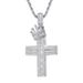 Full Diamond Hip-Hop Style Micro-Inlaid Zircon Crown Cross Pendant Trendy American Necklace Clavicle Chain_ipsvogv.com