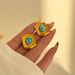 Hot Sale Real Gold Electroplated Titanium Steel Polished Lake Blue Natural Stone Earrings_ipsvogv.com
