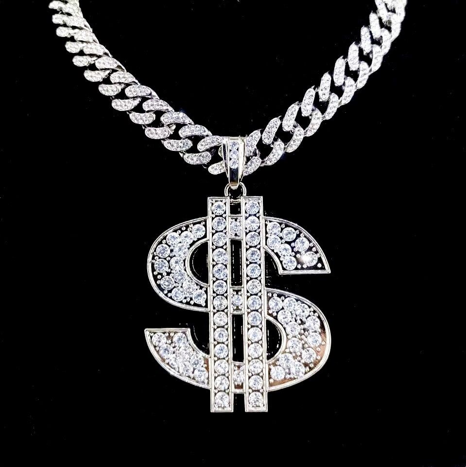 Jewelry Set Hip Hop Cuban Chain Fashion Personality Exaggerated Dollar Sign Necklace Accessories For Men_ipsvogv.com