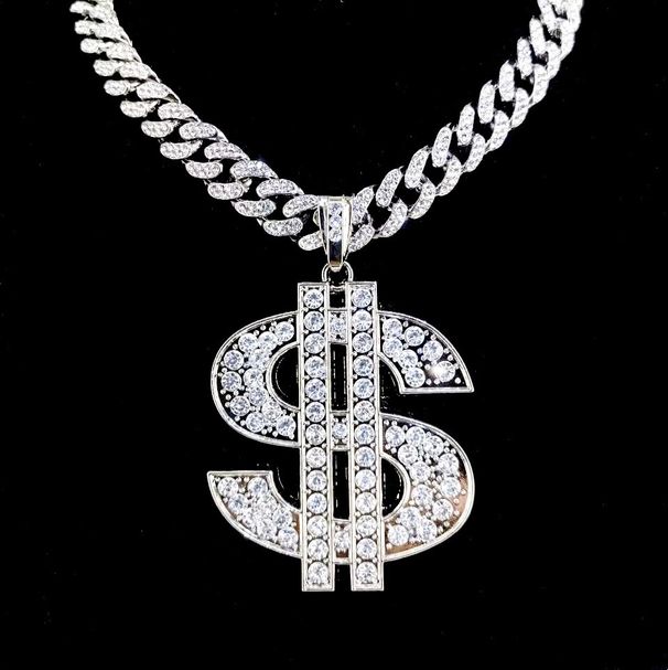 Jewelry Set Hip Hop Cuban Chain Fashion Personality Exaggerated Dollar Sign Necklace Accessories For Men_ipsvogv.com