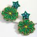 Flower earrings Personality trend five pointed star handmade rice bead earrings holiday style_ipsvogv.com