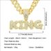 Hip hop exaggerated king full diamond letter pendant necklace for men's domineering and cool Cuban chain accessories_ipsvogv.com