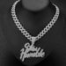 Hip Hop Stay Humble Full Diamond Letter Pendant Men's Personalized Cuban Necklace_ipsvogv.com