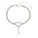 Unisex Full Diamond Fashion Versatile Beach Anklets Personalized Shiny Rhinestone Heart Foot Ornaments Tassel Matching_ipsvogv.com