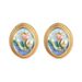 Natural Pearl Earrings Van Gogh Monet Oil Painting Series Enamel French Flower Earrings Summer High End_ipsvogv.com
