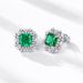 S925 Silver Ice Flower Cut High Carbon Diamond Earrings Female Emerald Earrings Fashion_ipsvogv.com