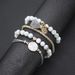 Simple And Fashionable Geometric Hollow Metal Flower Tassel Turquoise Pattern Round Ball Heart Bracelet Set Of Four_ipsvogv.com