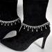 Fashion rhinestone foot ornaments personality temperament high end full diamond tassel anklet accessories_ipsvogv.com