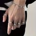 Punk Style Unisex Fashion Ring Bracelet Integrated Personality Hip Hop Silver Back Chain_ipsvogv.com