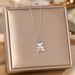 Korean Version Cute And Fun Design, White Shell Teddy Necklace, Feminine Temperament, Titanium Steel Love Bear_ipsvogv.com