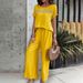 women's clothing spring and summer casual fashion solid color short-sleeved trousers suit_ipsvogv.com