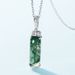 new Perfume Bottle Natural Green Moss Stone Pendant Female S925 Silver Inlaid Water Grass Agate Pendant Fashion_ipsvogv.com