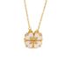 Netizen Love White Shell Four Leaf Grass Necklace for Women's Two Wear Creative Peach Blossom Titanium Steel Lock Bone_ipsvogv.com
