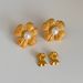 Fashionable Ins Plated Titanium Steel Retro Embossed Flower Pearl Earrings_ipsvogv.com