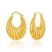 Hollow Thread Spiral Oval Ear Ring Personalized Coarse Heavy Duty Ear Ring Brass Plated with True Gold_ipsvogv.com