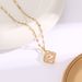 New Korean Edition Gold Plated Micro Inlaid Zircon Dynamic Four Leaf Flower Titanium Steel Necklace Mesh Red Fashion_ipsvogv.com