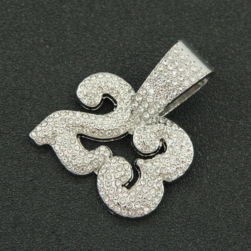Cool Full Number 23 Pendant Necklace for Men's Hip Hop Personalized Bubble Bar Dressing with Diamond Cuban Chains_ipsvogv.com