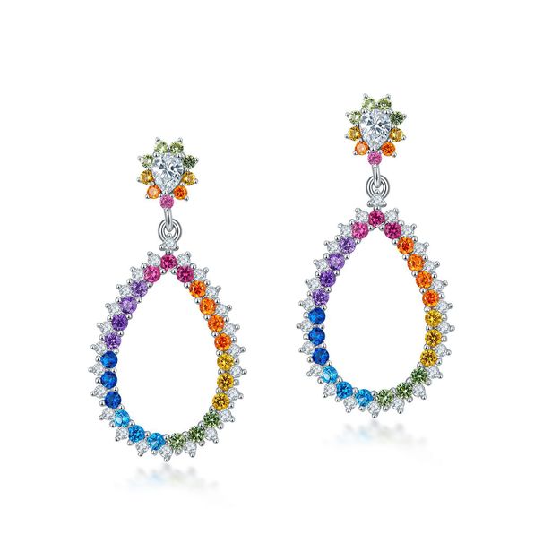 Colorful Nano Colored Zirconium Earrings For Women S925 Silver Full Of Colored Gemstones Long Earrings Fashion Light Luxury_ipsvogv.com