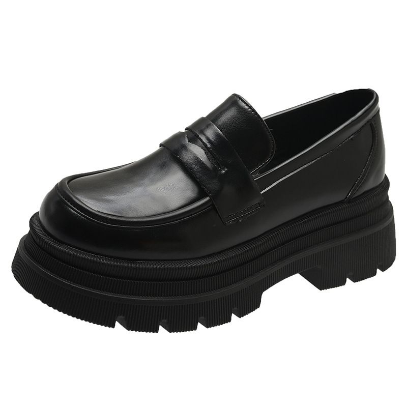 Women's Loafers spring and autumn new thick soled thick heeled loafers French JK single shoes_ipsvogv.com