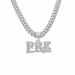Hot selling full diamond letter PRE pendant necklace with men's punk style Cuban chain and personalized accessories_ipsvogv.com