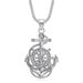 New Hip-Hop Jewelry Titanium Steel Vacuum Gold Plated Diamond-Studded Anchor Pendant Necklace_ipsvogv.com