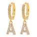 Gold Plated 26 Letter Zircon Earrings High End Niche Earrings Exquisite Ear Clips Temperament Earrings_ipsvogv.com