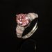 New Elliptical High Carbon Diamond Ice Flower Cut For Women With Rubber Powder Fritillaria Premium Red Open Ring_ipsvogv.com