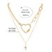 Necklace Alloy Heart Shaped Zircon Lightning Pendant Double Layer Clavicle Chain Necklace For Women_ipsvogv.com