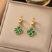 2023 New Emerald Necklace Jewelry Set Love Clavicle Chain Women's Fashion Stainless Steel Pendant_ipsvogv.com