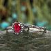 Sanjie Electroplated Gun Black Imitates Natural Mozambique Pomegranate Red Paired Ring For Women_ipsvogv.com
