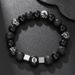 10mm Black Agate Black Gallstone Snowflake Stone Bracelet Men's Niche Design Domineering No. 8 Billiard Bracelet Women_ipsvogv.com