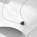 Women's Jewelry Emerald Heart Shaped Zircon Sterling Silver Necklace Niche Light Luxury High End Simple Versatile Clavicle Chain_ipsvogv.com
