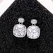 Cao Shi's New Super Sparkling Square Zircon Short Earrings Versatile Light Luxury Square Earrings for Women_ipsvogv.com