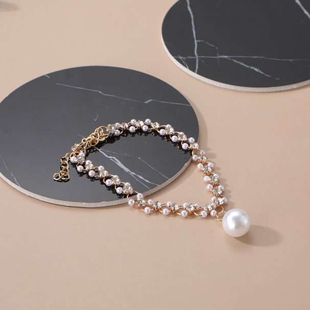 Advanced French Pearl Zircon Woven Necklace With A Trendy And Personalized Accessory, Collarbone Chain_ipsvogv.com