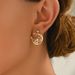 Minimally designed Korean style women's fresh and sweet e, niche crescent moon pentagram set with zircon design_ipsvogv.com