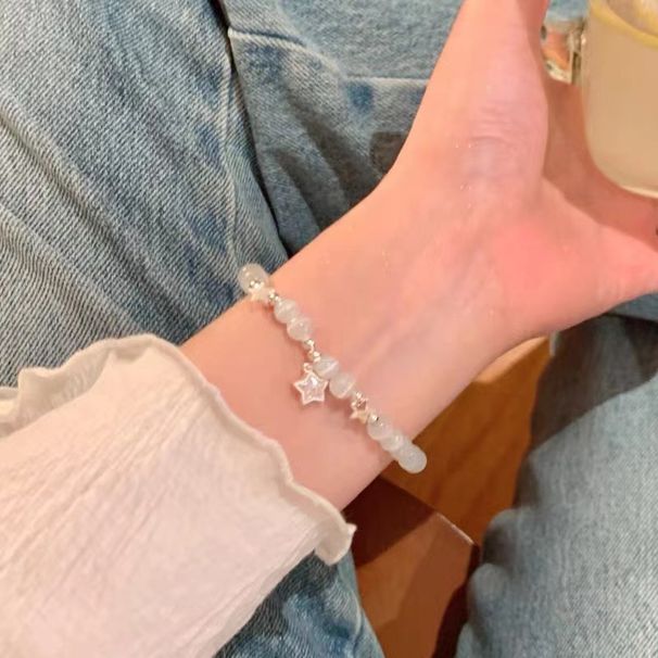 Clear Cat Eye Stone Star Bead Bracelet For Women, Light Luxu, Niche And Exquisite 2024 New Bracelet, High Beauty_ipsvogv.com