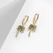 Trend ins coconut tree cactus shape earrings for women copper plated real gold zircon diamond crown temperament earrings_ipsvogv.com