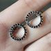 Cao Shi Korean version ins cool Earrings temperament hollow circle Zircon Earrings Fashion full diamond earrings_ipsvogv.com
