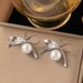 Fashionable Stainless Bow Pearl Earrings For Women, Niche And Versatile, Titanium Steel Heart Earrings, Elegant Ear_ipsvogv.com