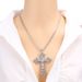 Exaggerated Ancient Silver Alloy Flower Vine Cross Necklace Gothic Hip Hop Pendant Sweater Chain Fashion Accessories_ipsvogv.com