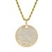 Unisex Round Brand Shiny Zircon Pendant Round Full Diamond Military Brand Pendant Micro Inlaid Men's Real Gold Hip Hop Jewelry_ipsvogv.com