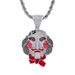 Unisex Necklace Hip Hop Chainsaw Mask Doll Pendant Personality Exaggerated Men's Full Zirconium Hip Hop Accessories_ipsvogv.com